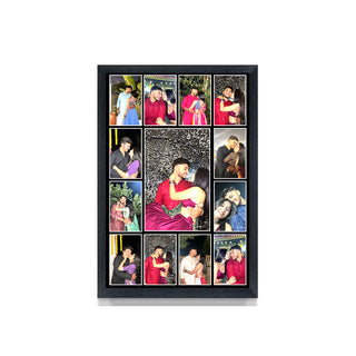 GiftsWale A4 Size Customized Photo Frame | Wall Mount & Table Top | Personalized with 13 Photos | Best Anniversary, Wedding or Engagement Gift for Husband, Wife, Couple, Parents, Friends, Mom, Dad, Brother, Sister, Bhaiya, Bhabhi, Colleague, Him and Her.