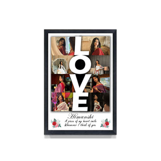 GiftsWale A4 Size Customized Photo Frame | Personalized with Your 8 Photos and Message | Best Anniversary, Wedding, Engagement, Friendship Day, Farewell Gift for Friends, Husband, Wife, Boyfriend, Girlfriend, Couple, Parents, Mom, Dad, Him and Her.