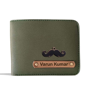 Personalized Vegan Leather Wallet with Name & Charm for Men