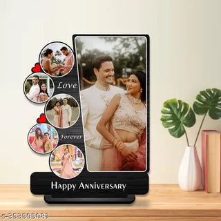 GiftWale Personalized Table Top Stand Wooden Collage Photo Frame Best Gift For Anniversary Girlfriend Boyfriend Husband Wife Couple marriage wedding engagement valentines day karwa chauth