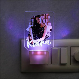Acrylic Photo With Name Led Plaque|Personalized Name & Photo Printed Gift|Customize Gift |LED 7 Colour Changing Lights|Best Gift For Birday Anniversary Return Gift (Size 3 x 4)