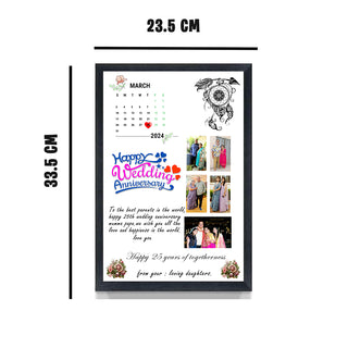 GiftsWale A4 Size Happy Anniversary Photo Frame | Wall Mount & Table Top | Customized With 5 Photos, Message & Date | Perfect Gift for Wife, Husband, Couple, Friends, Parents, Bhaiya, Bhabhi, Boyfriend, Girlfriend, Him & Her |