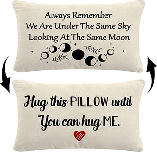 Long Distance Hug Pillow for Valentine's Day Gift (Pack of 1, 12 x 20Inche) Great Gift for Boyfriend, Girlfriend, Valentine Day Gift, Best Gift for Couple