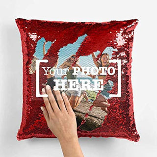 Cushion Cover with Filler, Red, Set of 1, Polyester, 12x12 Inches - Giftswale