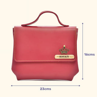 Personalized Women Vegan Leather Sling Bag for Birthday Gift, Customized Hand Bag with Name and charm for Girls