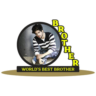 GiftsWale World's Best Brother Raksha Bandhan Customized Table Top Photo Frame | Best Gift For Rakhi, Birthday, Brother, Friends, Brother, Personalized With Your Picture