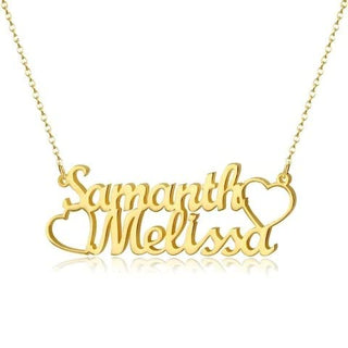 Customized / Personalized Double Name Necklace / Keychain / Pendant / Mangalsutra With Ur Name Or Love One Name With 24k Gold Plating and Laser Engraved Finish, Gold / Silver, Free Size