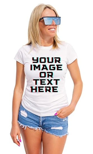 Womens Customize White Regular Fit Half-Sleeve T-Shirt