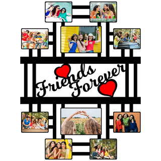 GiftsWale Friends Forever Customized Collage Photo Frame With Text | Best Gift For Friends, Best Friends, Birthday, Friendship Day, Boyfriend, Girlfriend | Personalized it with 10 Pictures - Giftswale