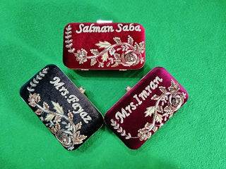 bridal ladies customised name clutch women party wedding nikah gifts purse bag personalised custom