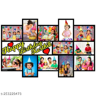 GiftsWale Happy Birthday Your Pictures and Names Customized Collage Photo Frame | Best Gift For Friends, Kids, Girlfriend, Boyfriend, Sister, Brother, Husband, Wife, Mom and Dad (Colored Text) - Giftswale