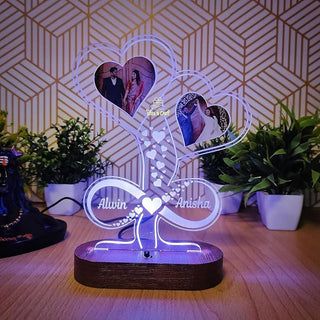 Customized Heart 3D Illusion Photo Led Lamp 18X22 cm (GNC 273)