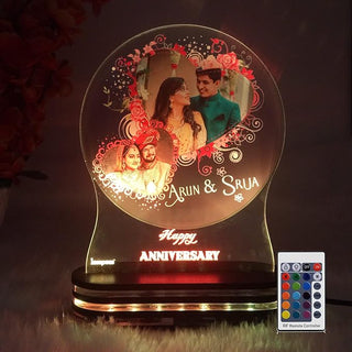 Acrylic 3D LED Lamp with UV Printed Photo for Anniversary and Birthday Gift, Multicolor (VCL-008)