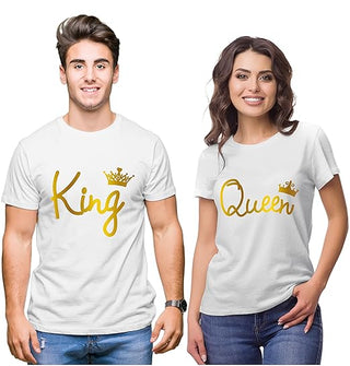 Men & Women T Shirts |Round Neck T-Shirt| Regular Fit | Half Sleeves | Cotton | Couple Tshirts for Couple |Pack of 2|Couple T-Shirts
