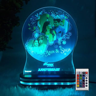 Acrylic 3D LED Lamp with UV Printed Photo for Anniversary and Birthday Gift, Multicolor (VCL-008)