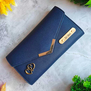 Giftswale personalised Blue Colour Wallet Clutch for Women | Best Gift For Girl Friend, Sister, Mom, Wife, Birthday, Anniversary, Karwa Chauth, Womens Day And Valentine's Day