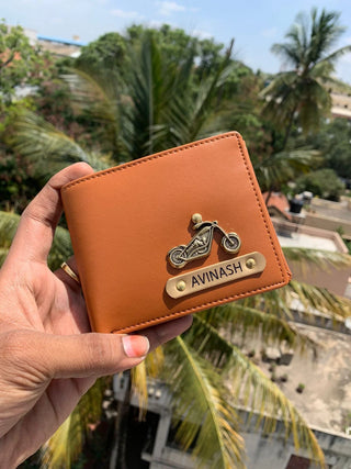 Personalized Vegan Leather Wallet with Name & Charm for Men