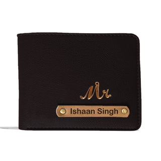 Personalised Mens Wallet with Charm - Black