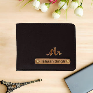 Personalised Mens Wallet with Charm - Black