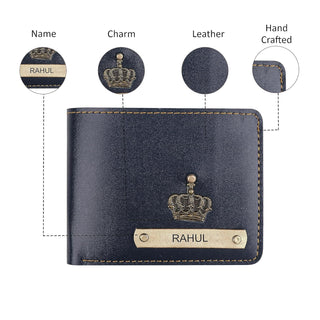 Personalized Wallet with Name & Charm, Customized Premium Vegan Leather Wallet for Men
