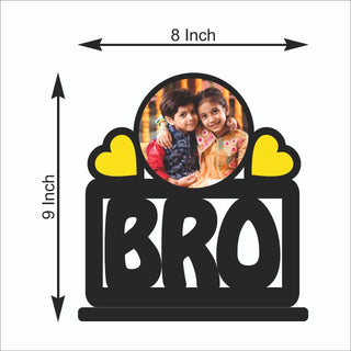 ustomized Wooden Photo Frame Table Top 10X12 in - | Best Bro Birthday Raksha bandhan Rakhi Bhaidooj Gift | For Bro Brother Bhai