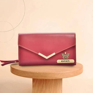 Giftswale personalised Maroon Colour Wallet Clutch for Women | Best ladies purse Gift For Girl Friend, Sister, Mom, Wife, Birthday, Anniversary, Karwa Chauth, Womens Day And Valentine's Day