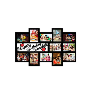 GiftsWale Happy Birthday Your Pictures And Names Customized Collage Photo Frame | Personalized With 12 Images And Texts | Best Gift For Kids, Sister, Brother, Husband, Wife, Friend, Mom And Dad - Giftswale